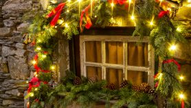 Thousands of LED lights illuminate the schist houses and decorated streets, creating a magical winter atmosphere in this mountain village