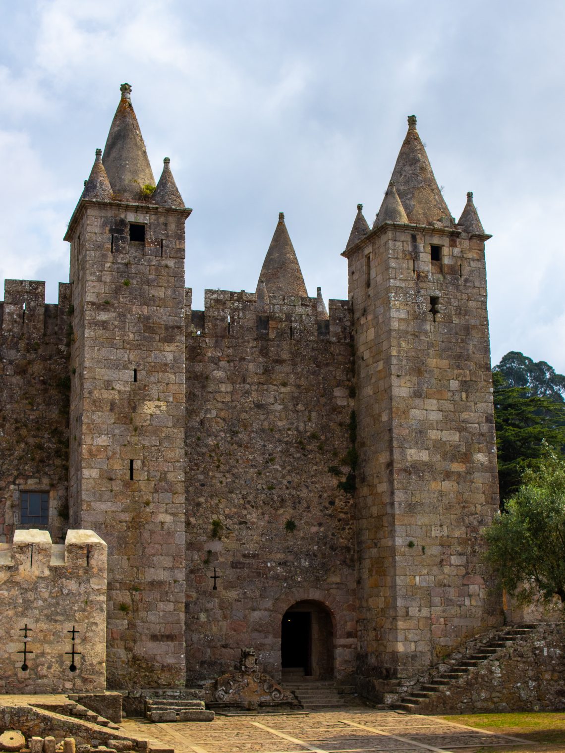 Medieval towers of Santa Maria da Feira Castle in Portugal