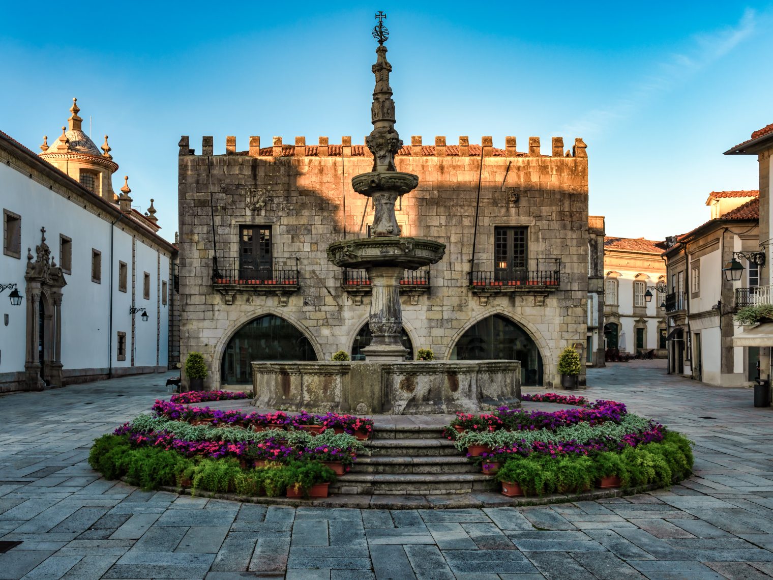 República square in the city of Viana do Castelo in Minho, Portugal