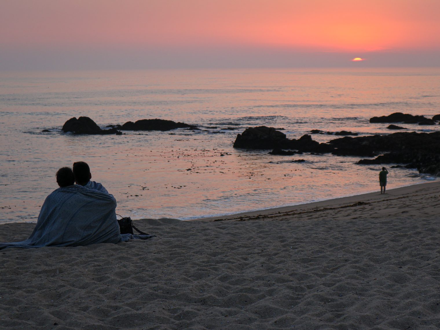 Sunset view at Póvoa de Varzim beach