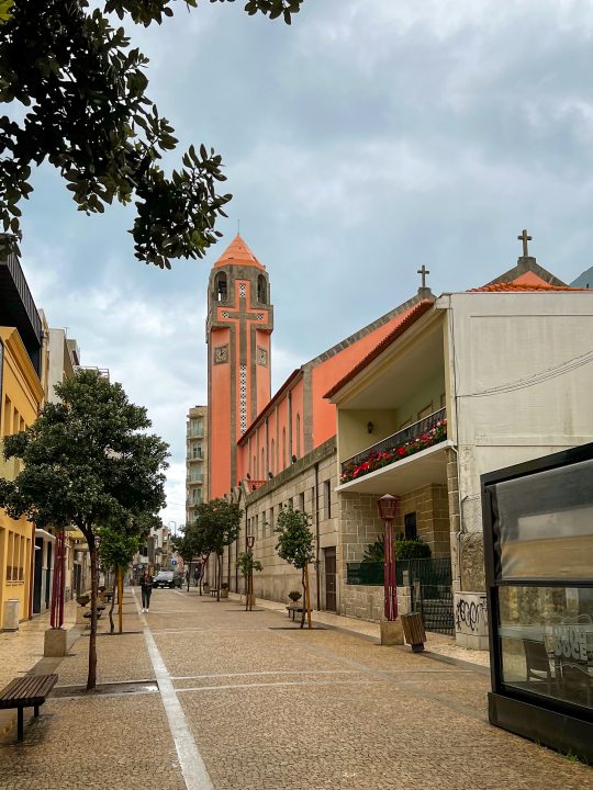 Historic city center of Póvoa de Varzim with traditional architecture