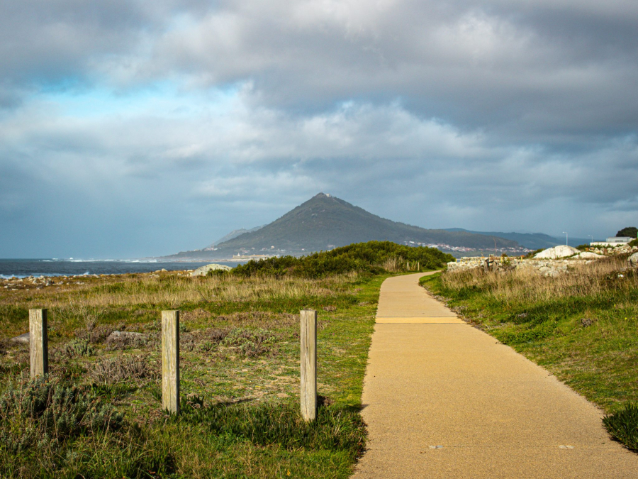 A scenic walking path along the coastline of Moledo, Northern Portugal.